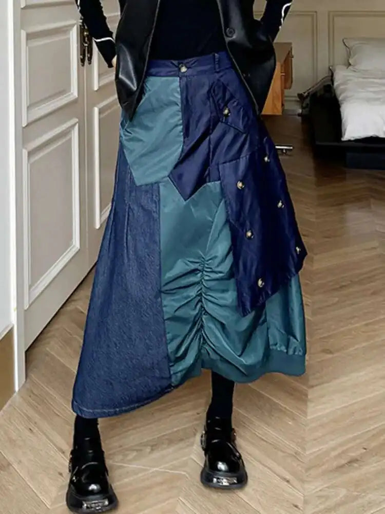 Women's High Waist Cargo Skirt