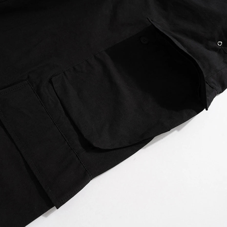 Unisex Parkway Drawstring Black Cargo Pants