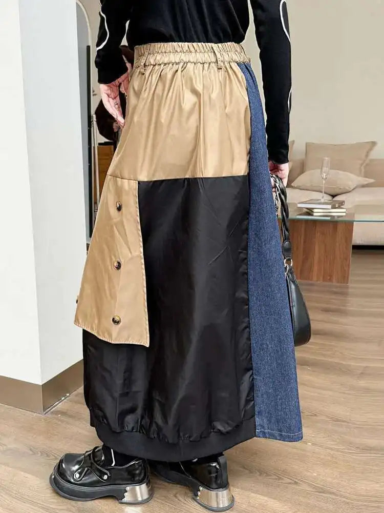 Women's High Waist Cargo Skirt