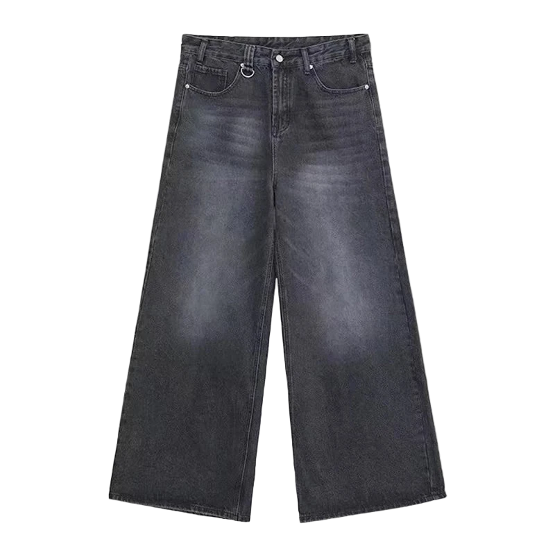 Men's Baggy Wide Leg Stone Washed Jeans