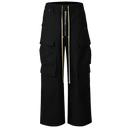 Unisex Parkway Drawstring Black Cargo Pants