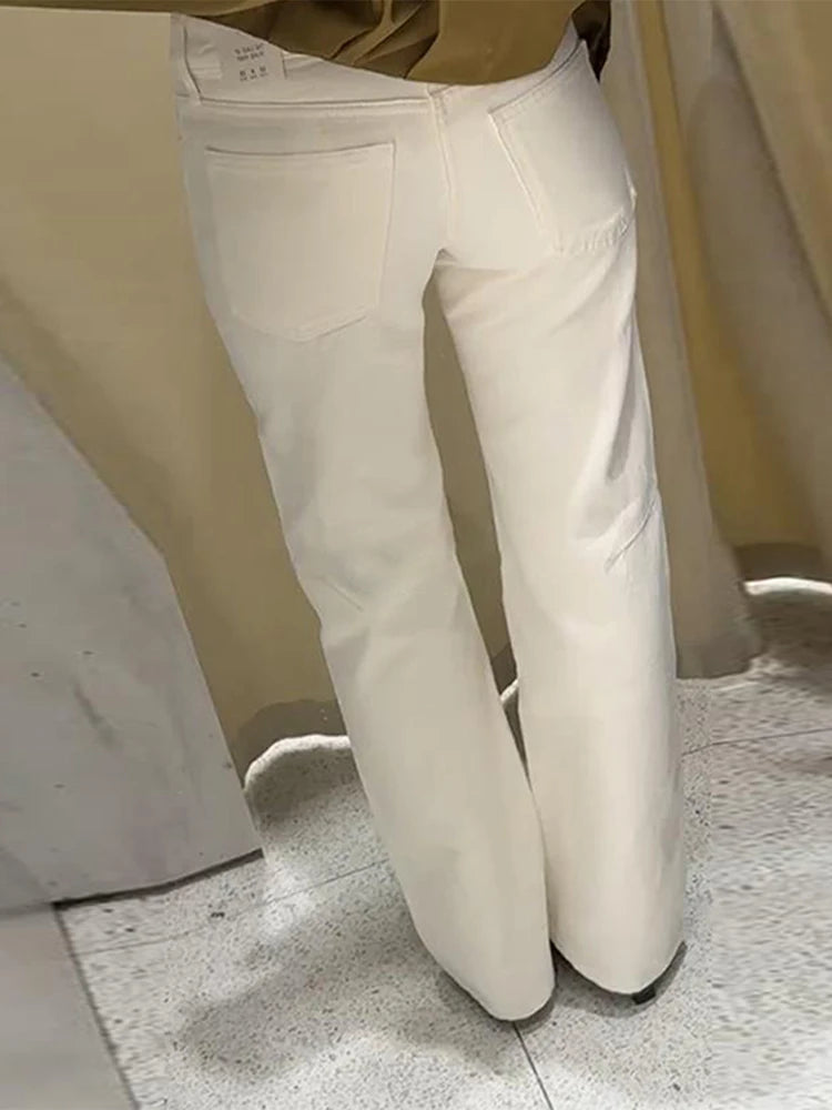Women's Low Rise White Denim Jeans