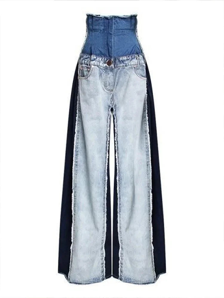 Women’s High Waisted Two Tone Denim