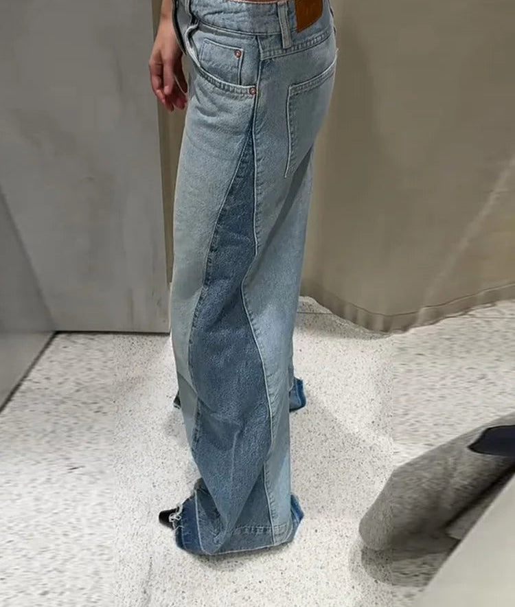 Women’s High Waist Pockets Wide Leg Denim