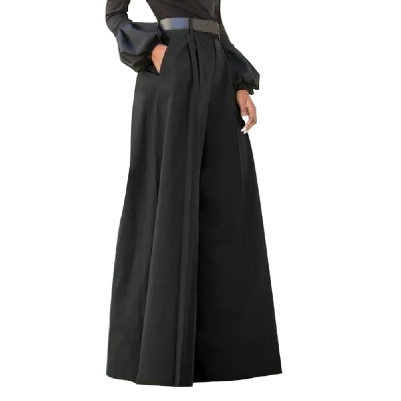 Women's Cropped Linen Comfy Baggy Trousers