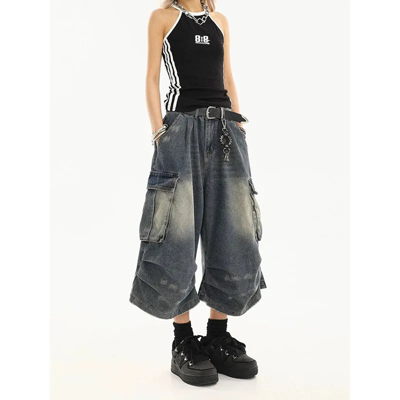 Women's Washed Workwear Denim Shorts