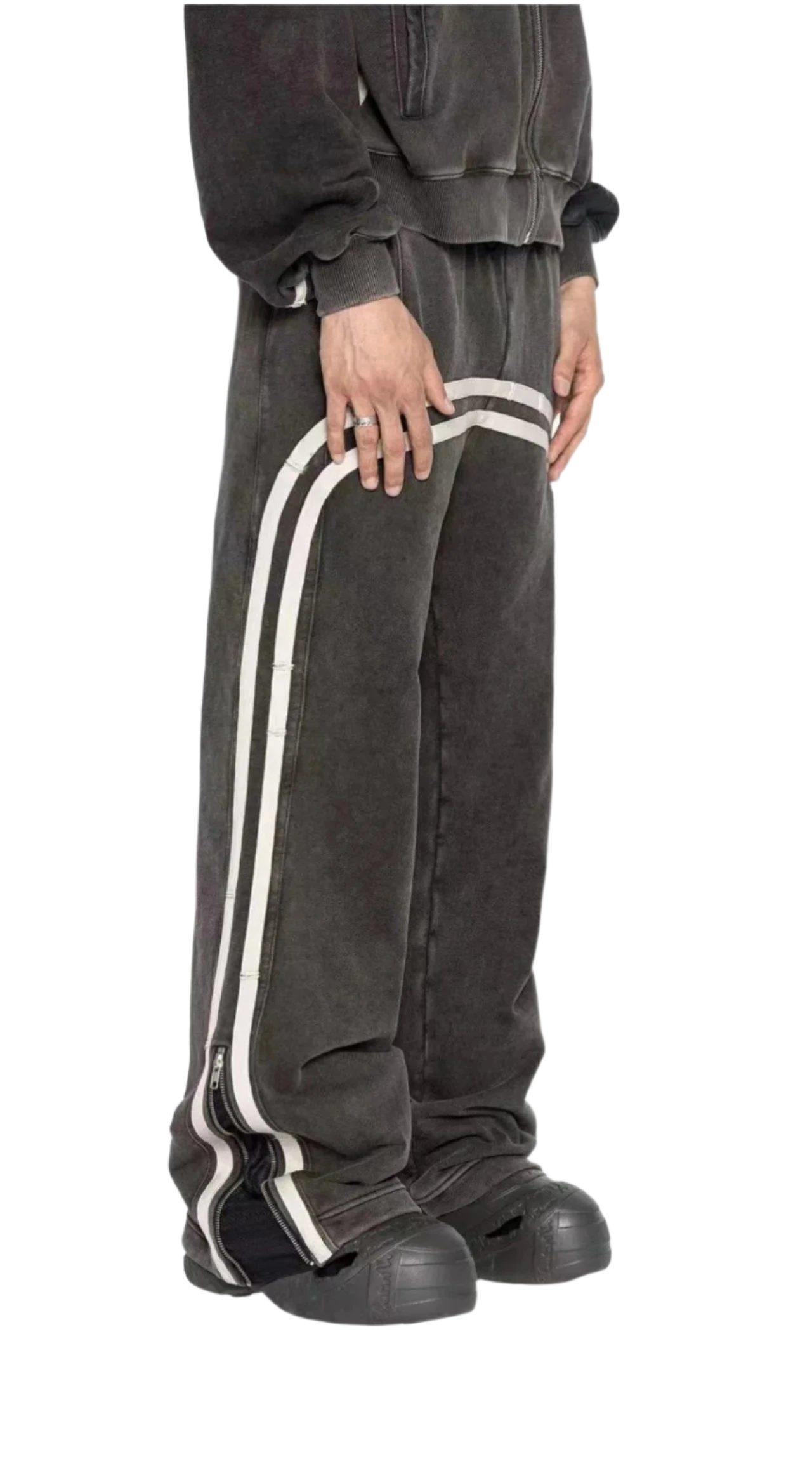 Men's Double Striped Wide Leg Pants