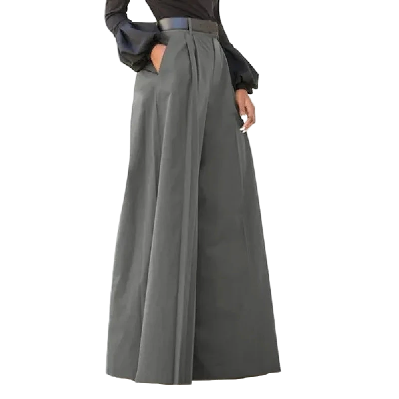 Women's Cropped Linen Comfy Baggy Trousers