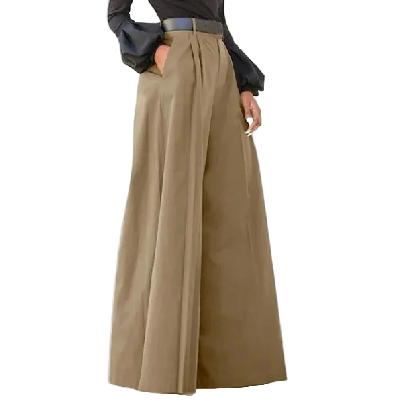 Women's Cropped Linen Comfy Baggy Trousers