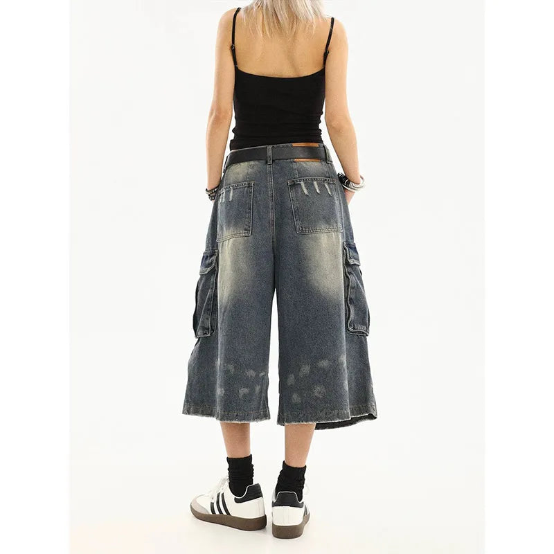 Women's Washed Workwear Denim Shorts