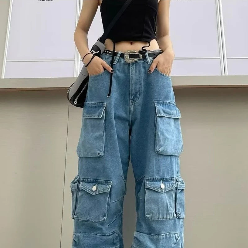Women's Denim Workwear Multi-Pocket Jeans