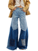 Women's Parkway High Waist Patchwork Denim Pants