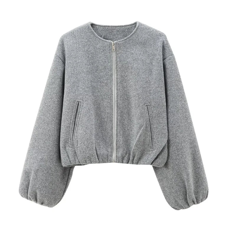 Women's Long Sleeve Wool Coat