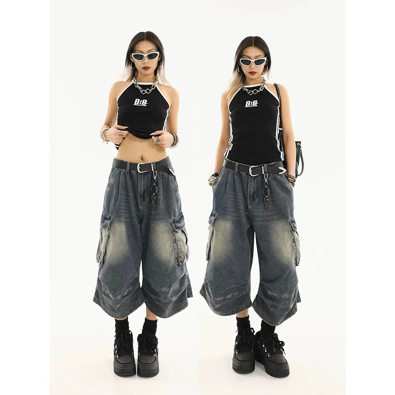 Women's Washed Workwear Denim Shorts