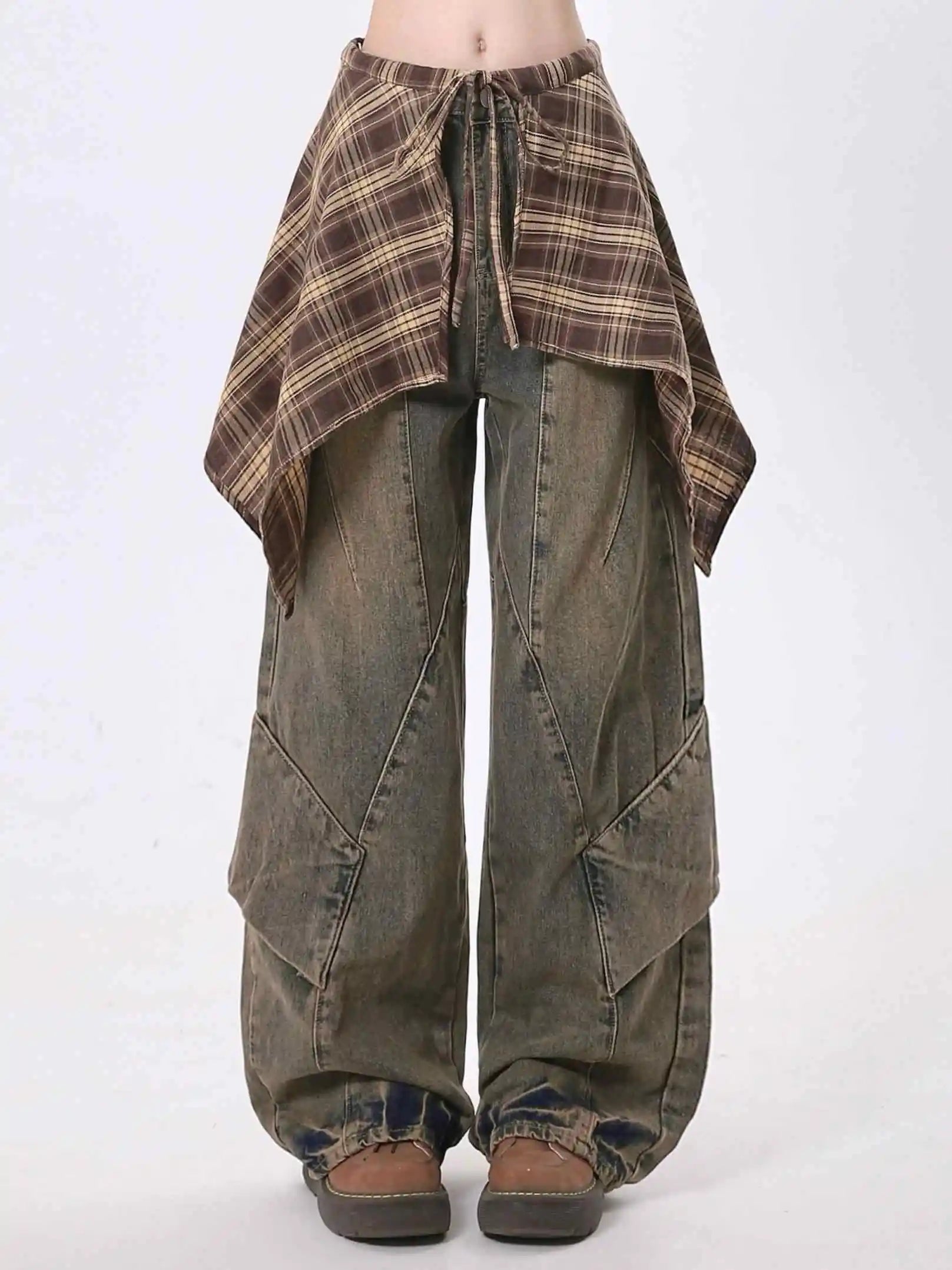Women Harajuku Vintage Baggy Denim Trousers