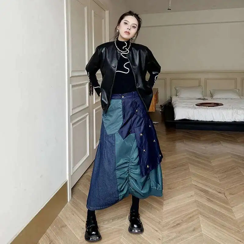 Women's High Waist Cargo Skirt