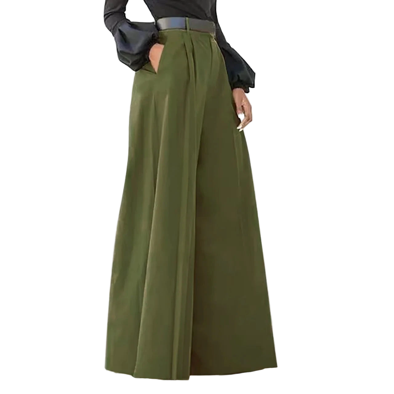 Women's Cropped Linen Comfy Baggy Trousers