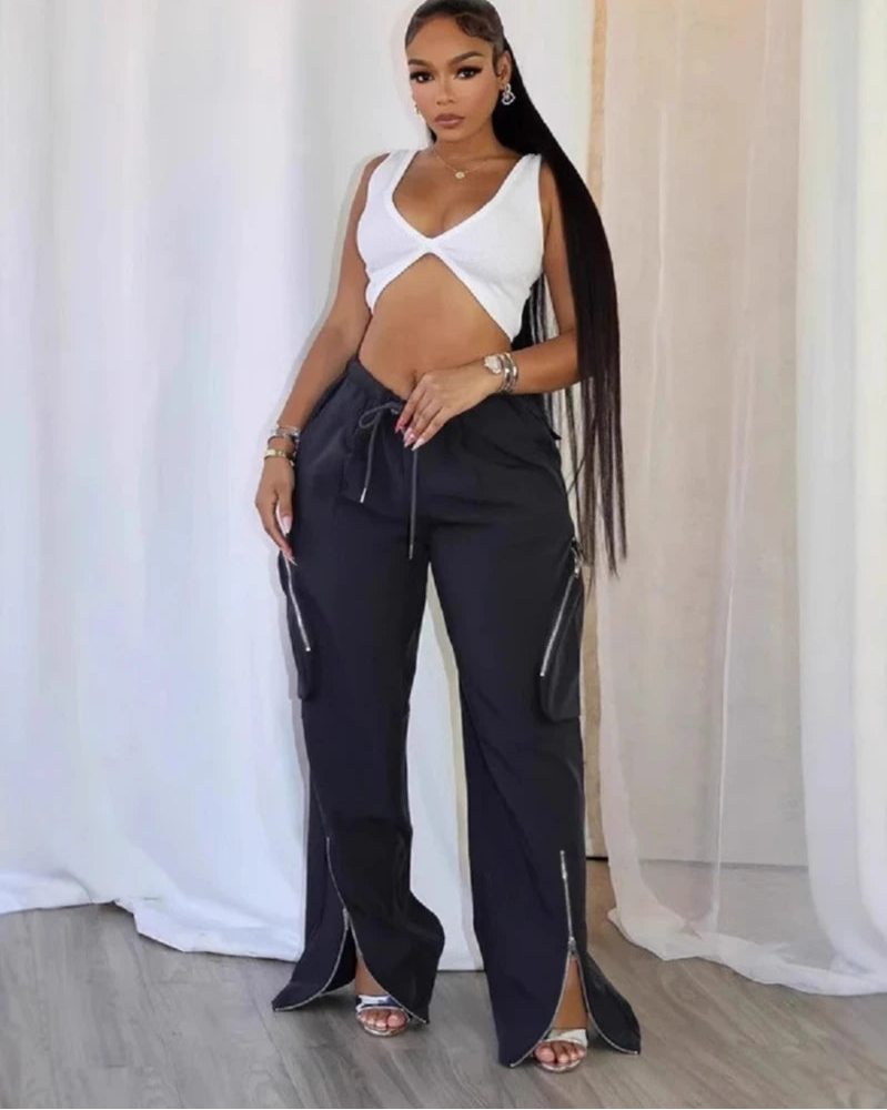 Women’s Drawstring Cargo Trousers