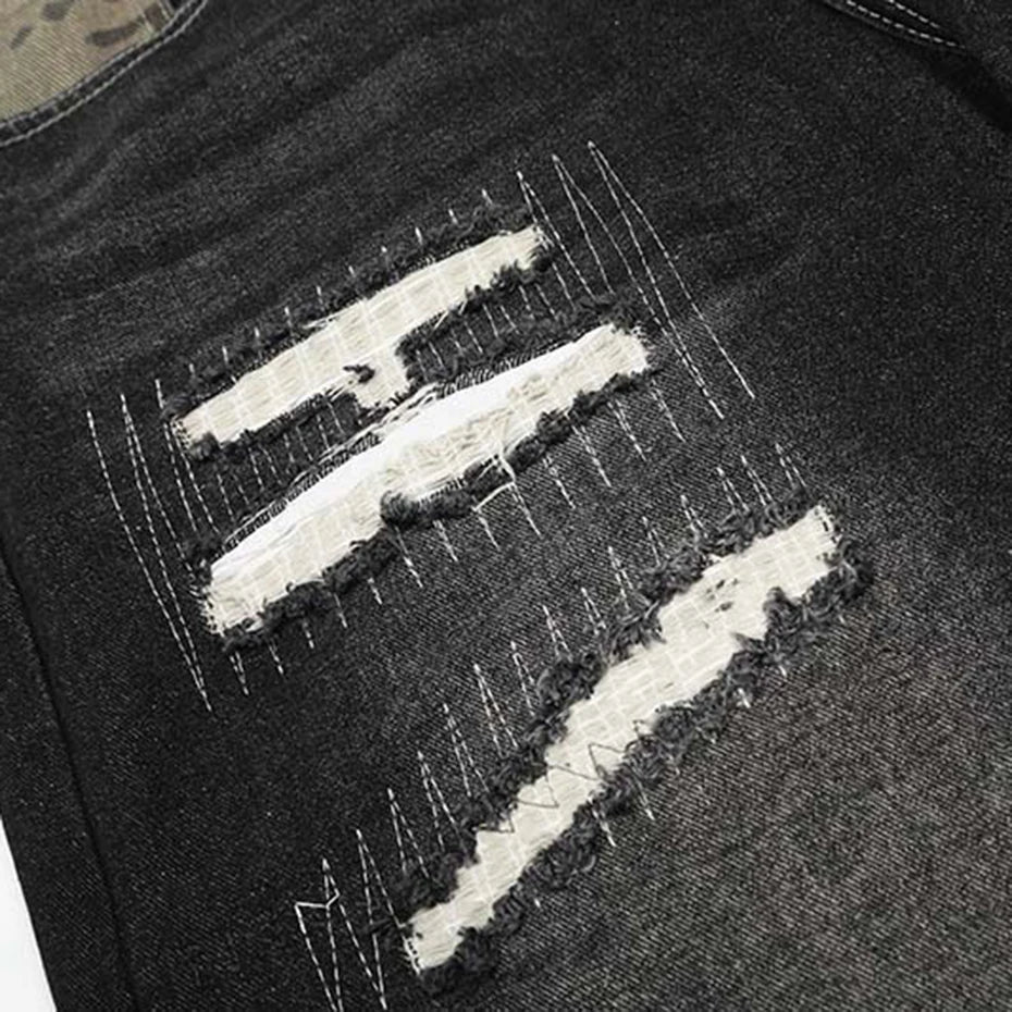 Ripped Fatigue Half Denim Shorts (Unisex)
