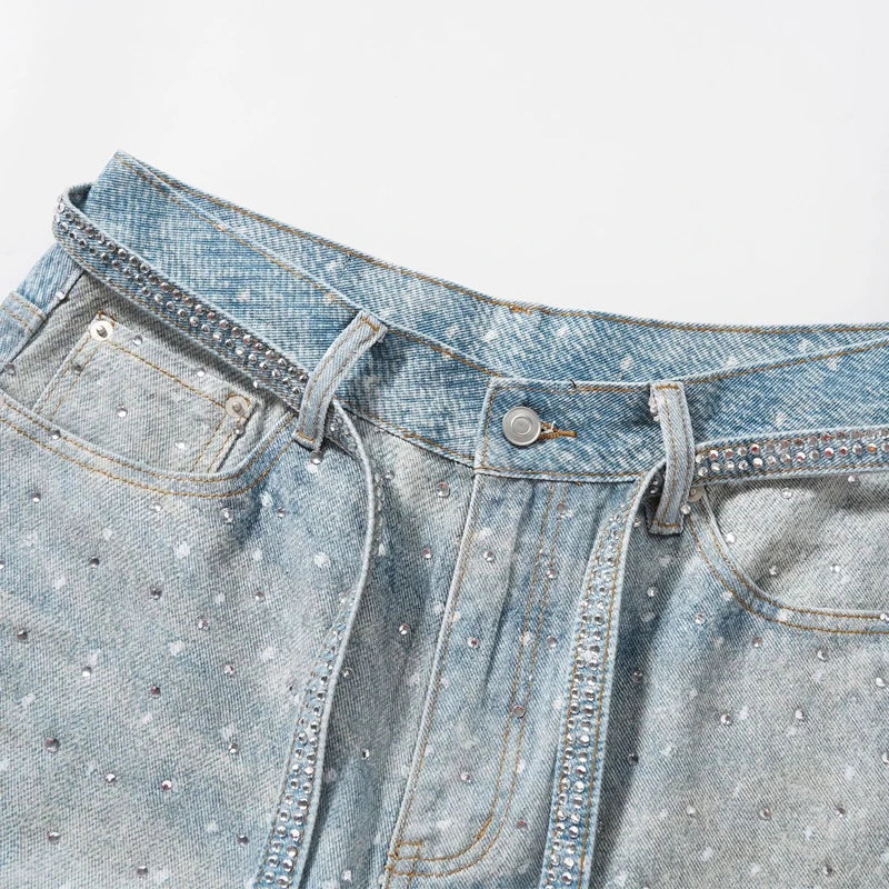 Rhinestone Denim Shorts (Unisex)
