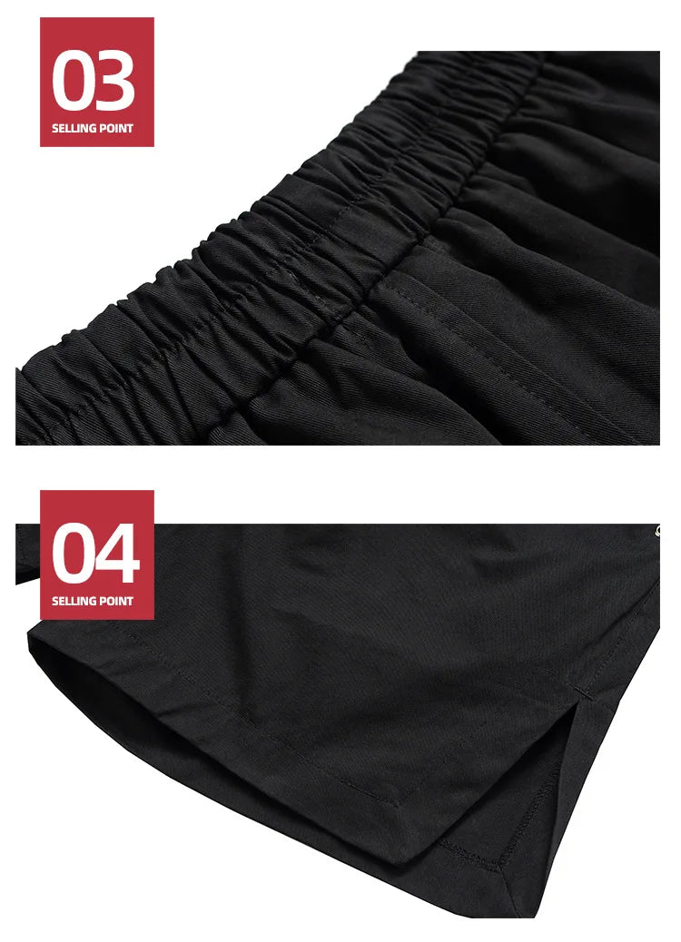 Men's Elastic Waist Black Drawstring Shorts