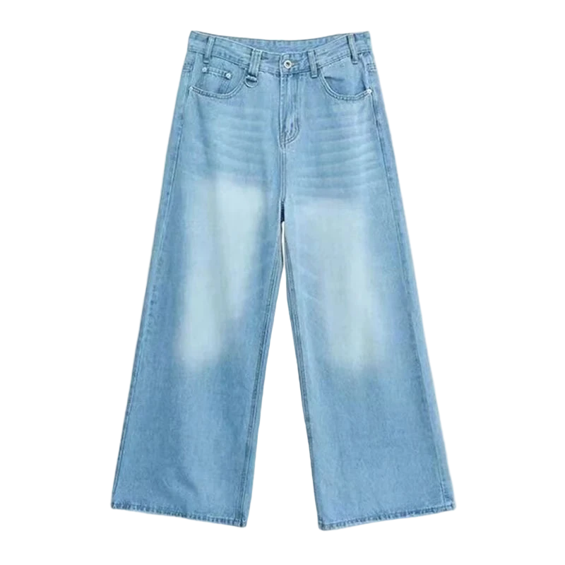 Men's Baggy Wide Leg Stone Washed Jeans