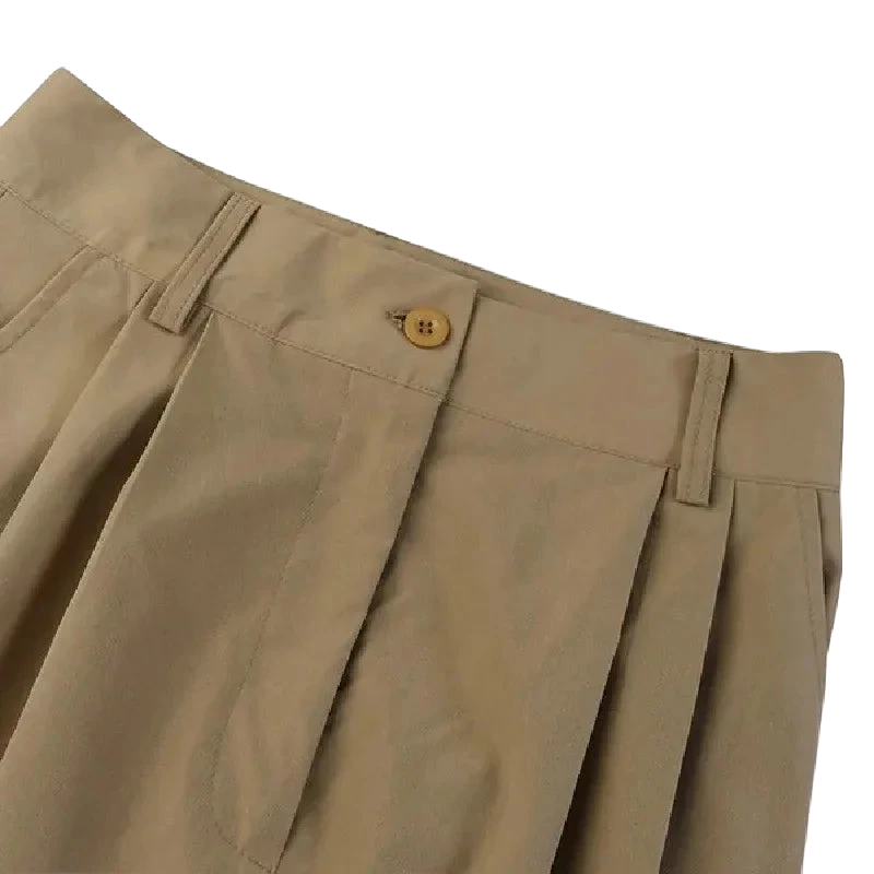 Women's Cropped Linen Comfy Baggy Trousers