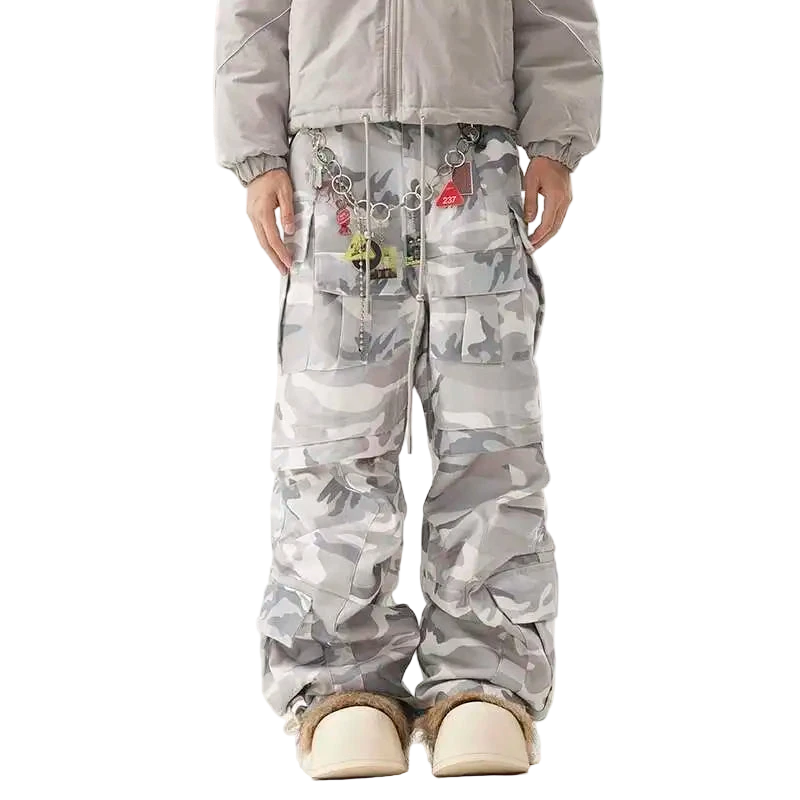 Men's Wide Leg Causal Straight Cargo Pants