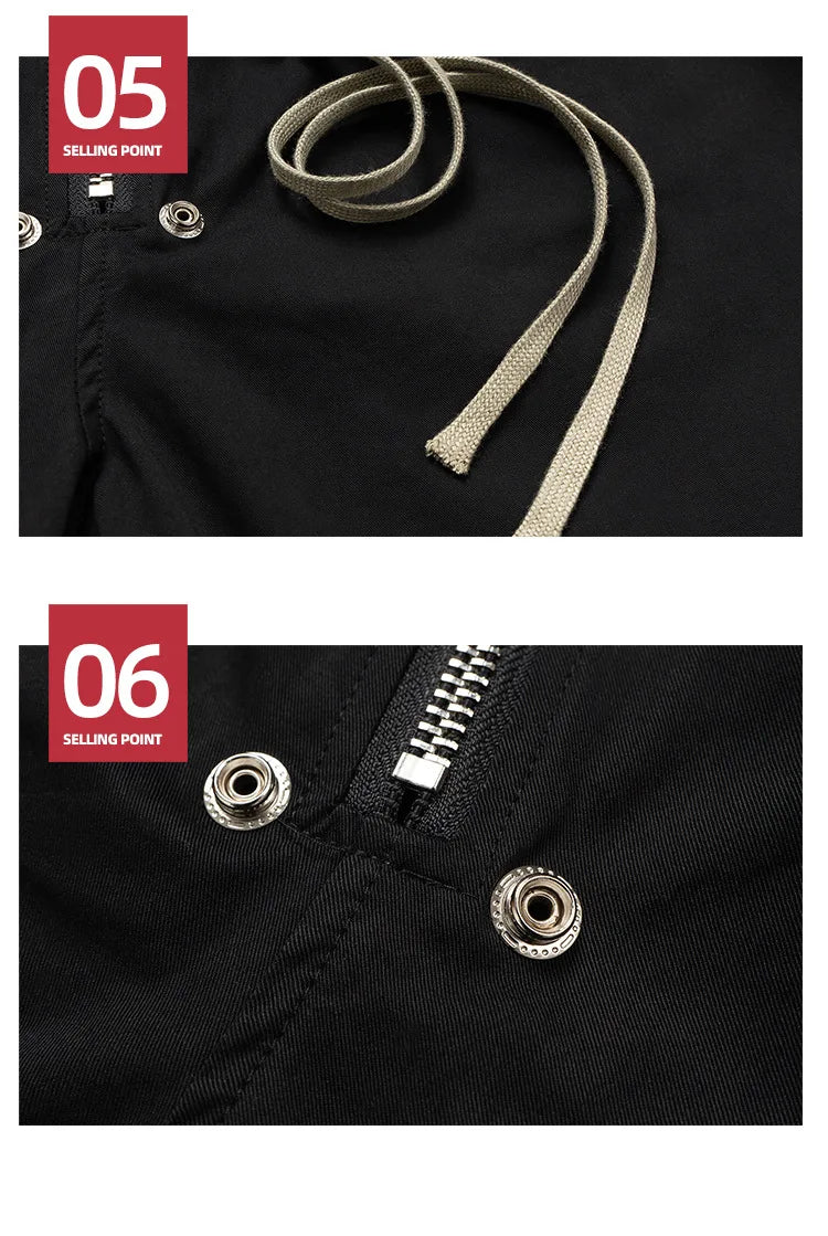 Men's Elastic Waist Black Drawstring Shorts