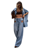 Women's Oversized Denim Two Piece Set