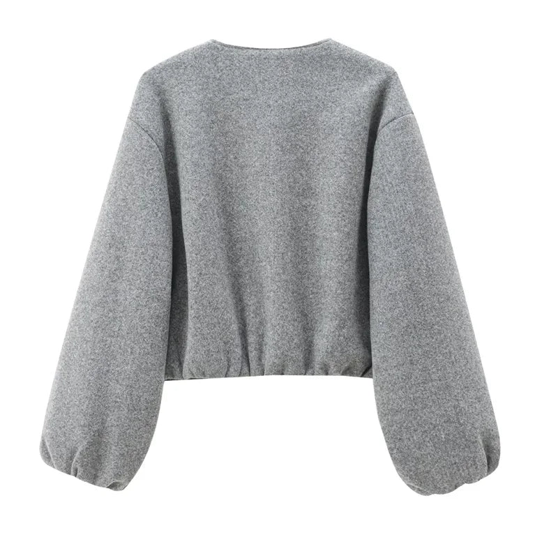 Women's Long Sleeve Wool Coat