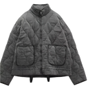 Women's High Collar Large Pocket Quilted Coat