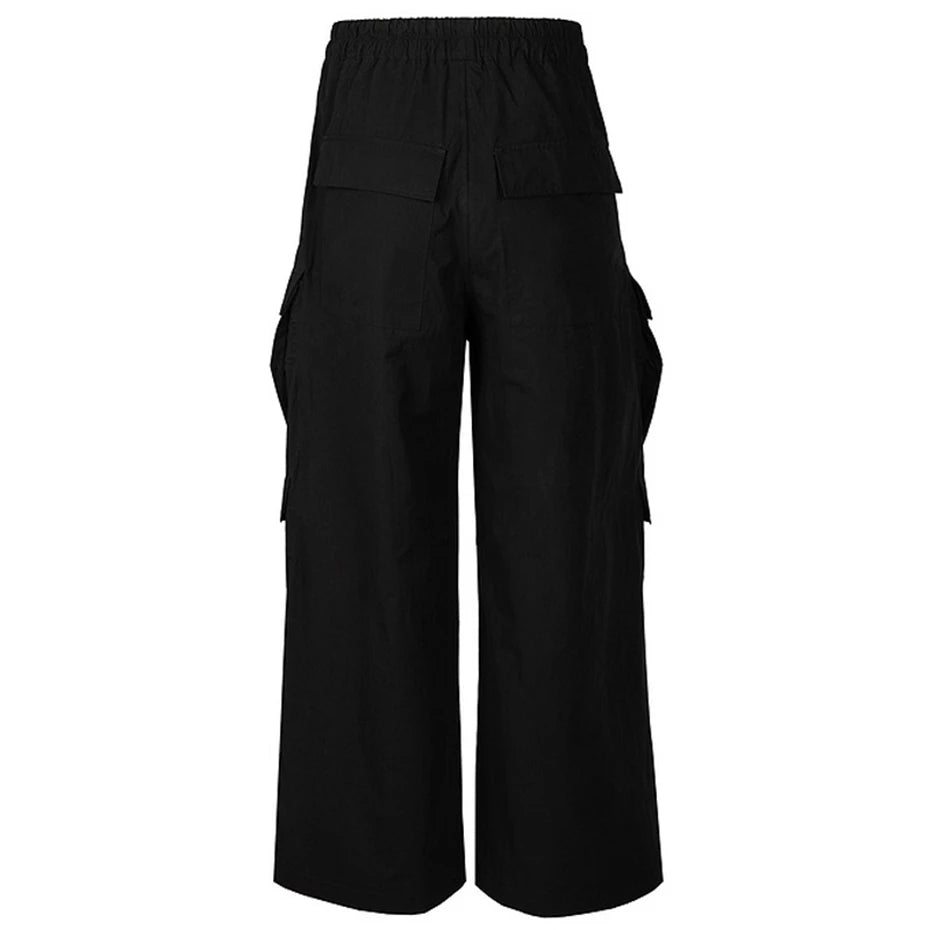Unisex Parkway Drawstring Black Cargo Pants