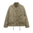 Women's High Collar Large Pocket Quilted Coat