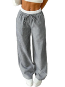 Women's Casual Striped Woven Wide Leg Pants