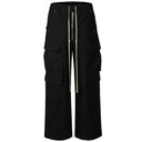 Unisex Parkway Drawstring Black Cargo Pants