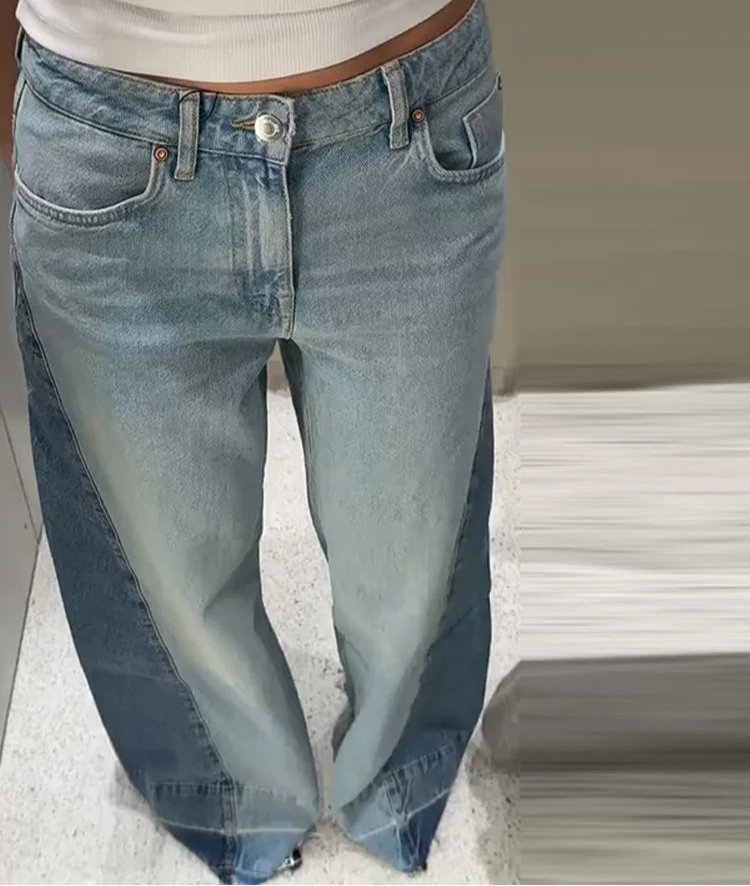 Women’s High Waist Pockets Wide Leg Denim