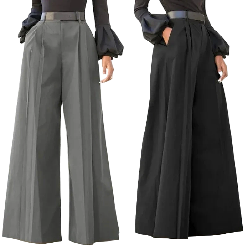 Women's Cropped Linen Comfy Baggy Trousers