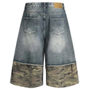 Ripped Fatigue Half Denim Shorts (Unisex)