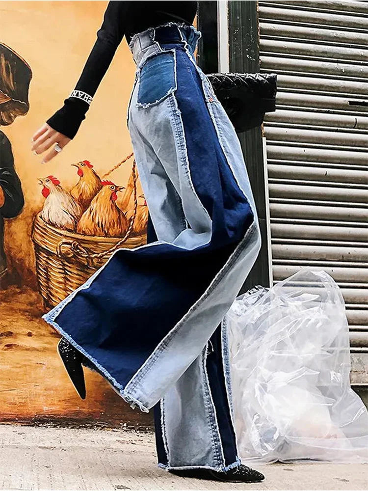 Women’s High Waisted Two Tone Denim
