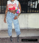 Women's Cargo Snap Denim Pants