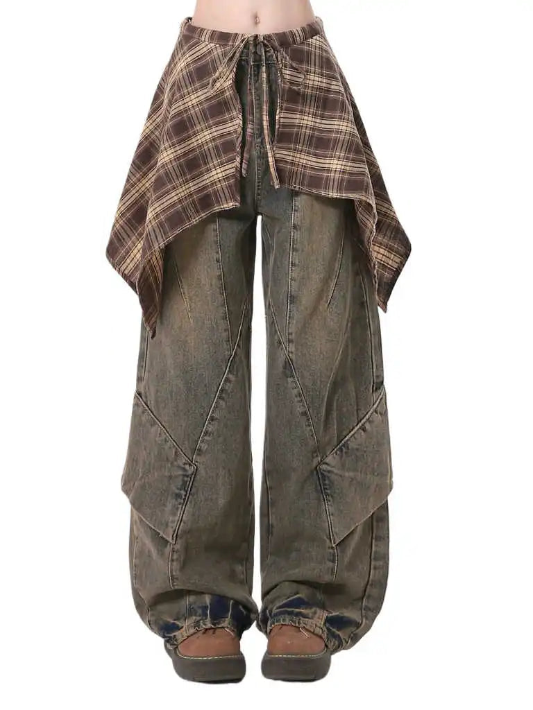 Women Harajuku Vintage Baggy Denim Trousers