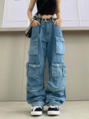 Women's Denim Workwear Multi-Pocket Jeans