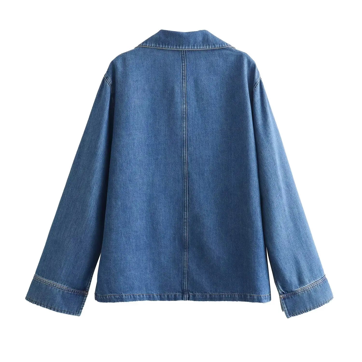 Women's Parkway Denim Blouse Jacket and High Waist Trousers