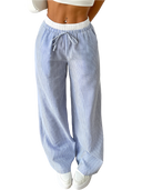 Women's Casual Striped Woven Wide Leg Pants