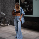 Women's Oversized Denim Two Piece Set