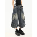 Women's Washed Workwear Denim Shorts
