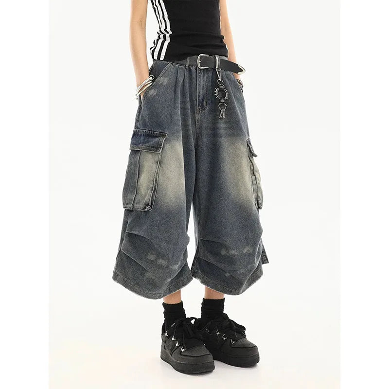 Women's Washed Workwear Denim Shorts