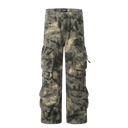 Men's Multi Pockets Bottom Tie Dye Cargo Trousers