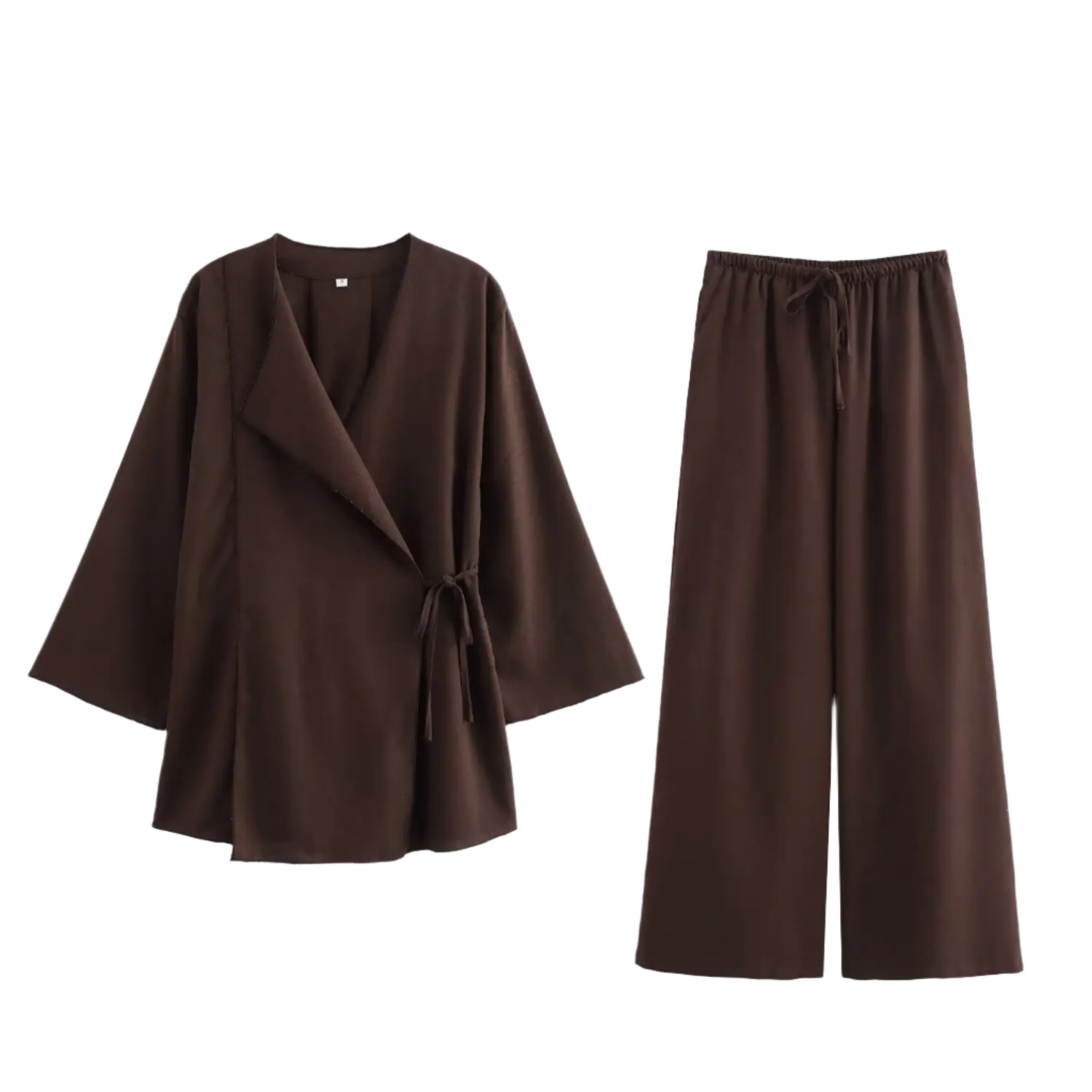 Women's Kimono Style Lace Up Set